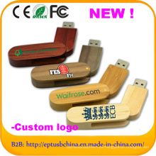 De madera de giro / Twist USB Flash Drive con logotipo personalizado (EW064)